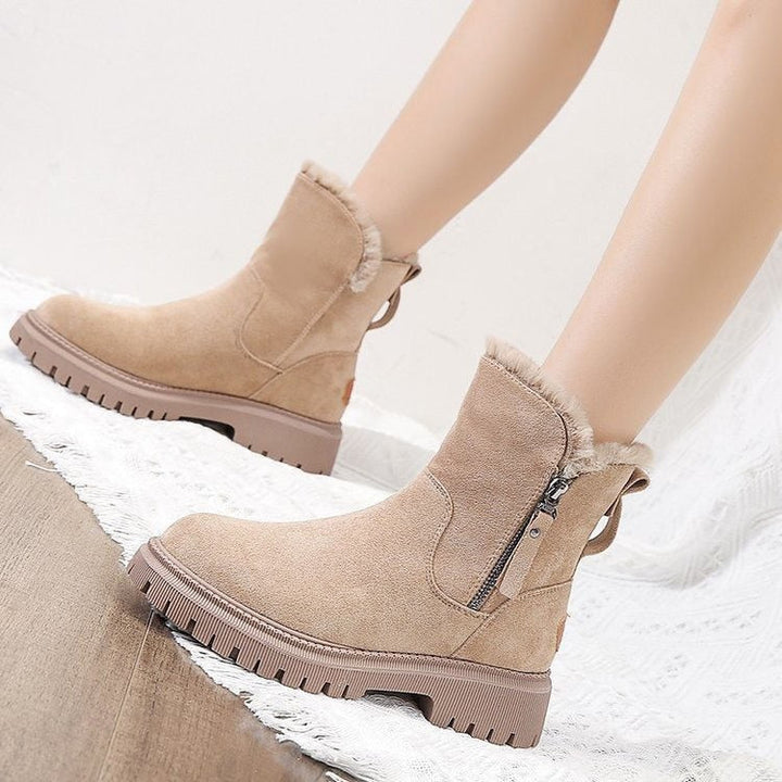 Mune | Women's Winter Ankle Boots In Suede Look with Warm Lining Plus Sizes