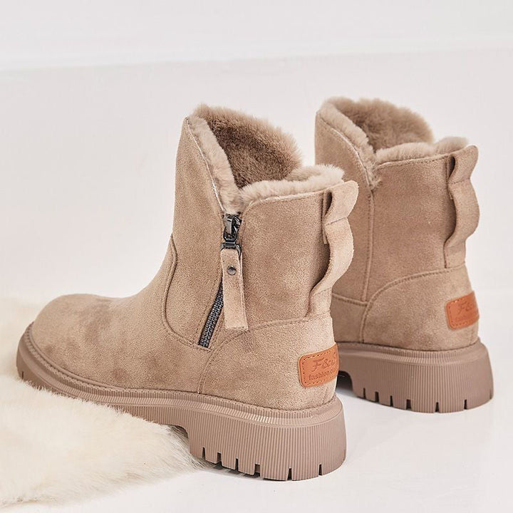 Mune | Women's Winter Ankle Boots In Suede Look with Warm Lining Plus Sizes
