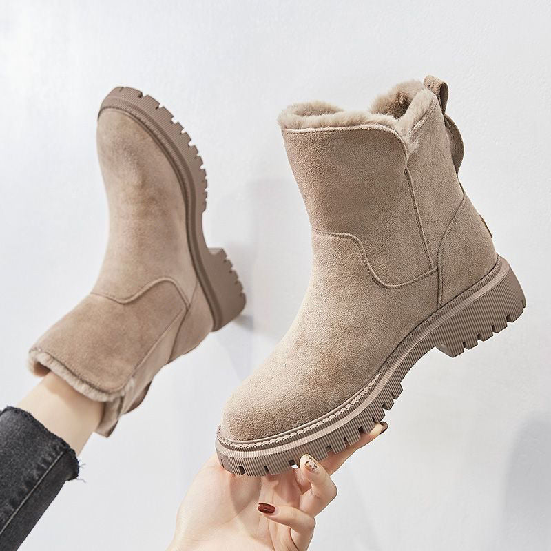 Mune | Women's Winter Ankle Boots In Suede Look with Warm Lining Plus Sizes