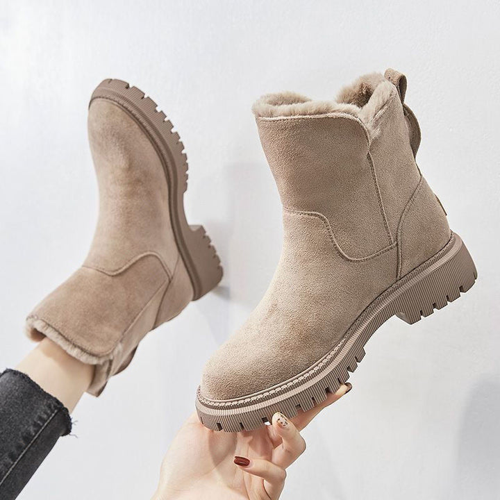 Mune | Women's Winter Ankle Boots In Suede Look with Warm Lining Plus Sizes