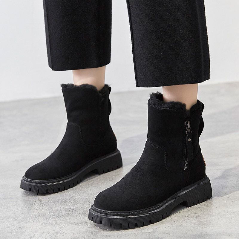 Mune | Women's Winter Ankle Boots In Suede Look with Warm Lining Plus Sizes