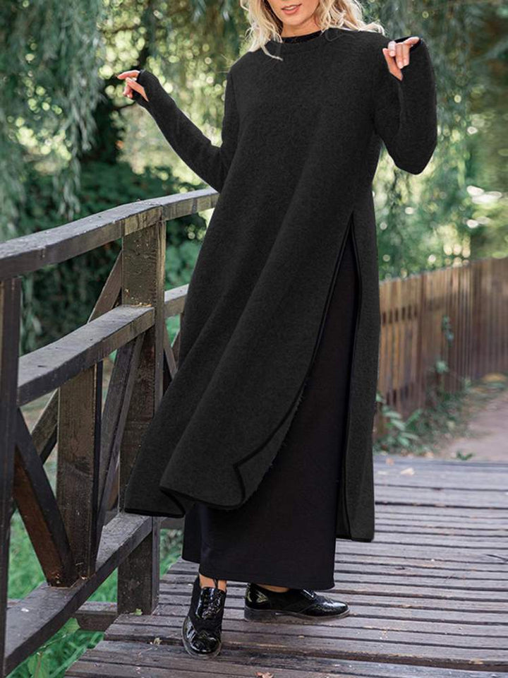 Mune | Long midi dress with slits in relaxed fit