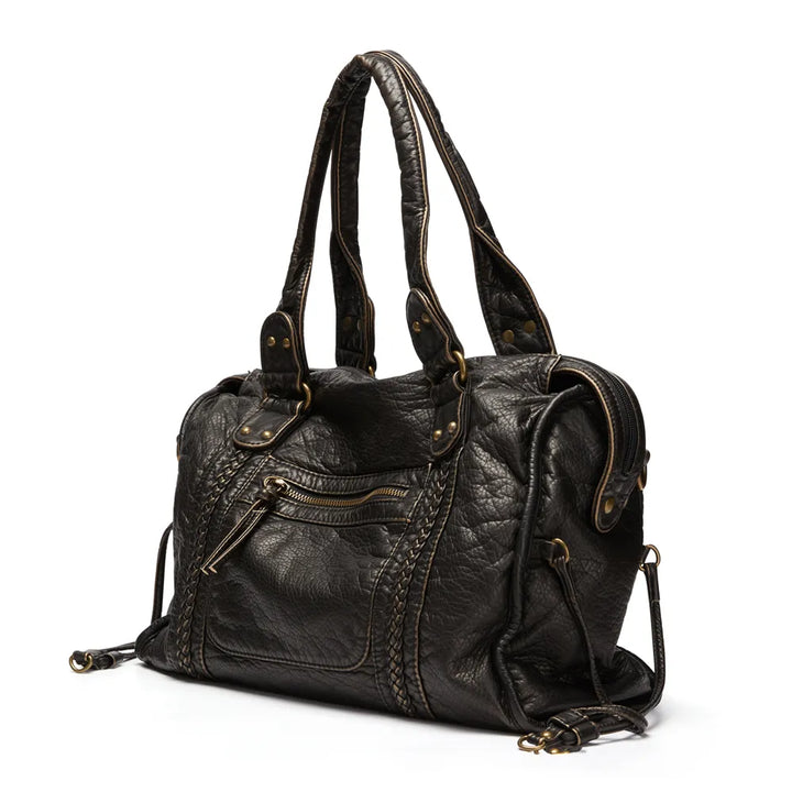 Mune | Obsidian Luxury Black Leather Handbag