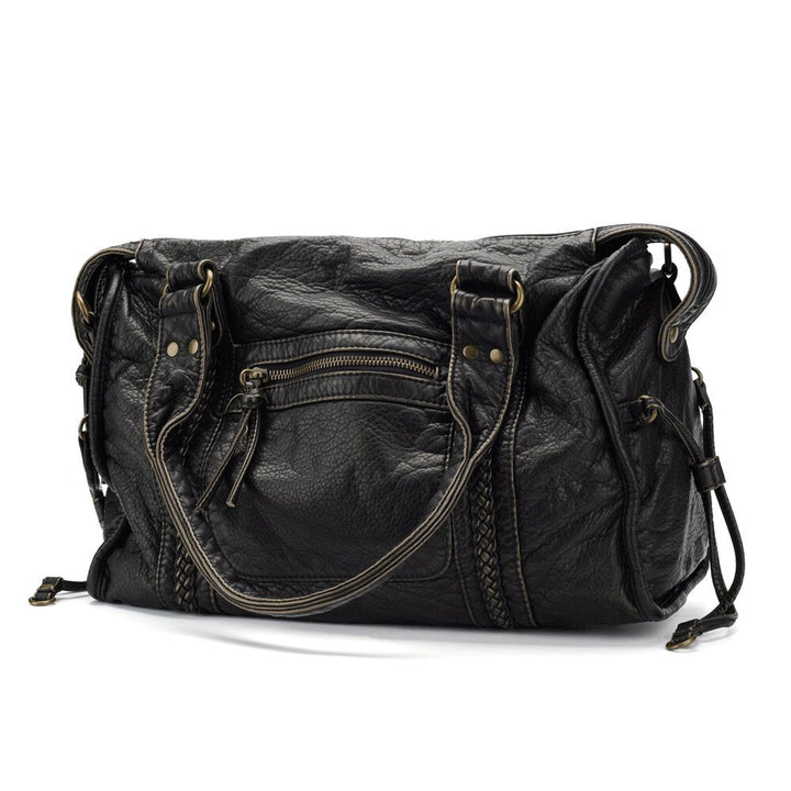 Mune | Obsidian Luxury Black Leather Handbag