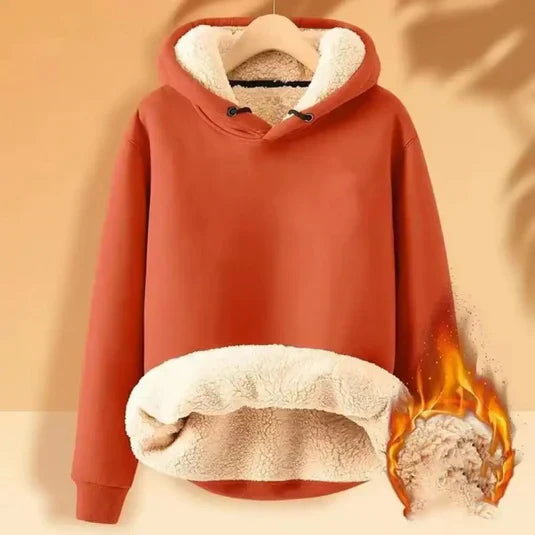 Mune | Sweatshirt with Sherpa-fleece with hood