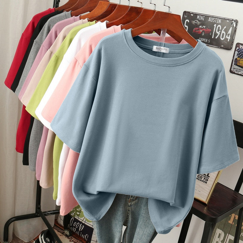 Mune Fashion | Oversized Cotton Basic T-Shirt for Women