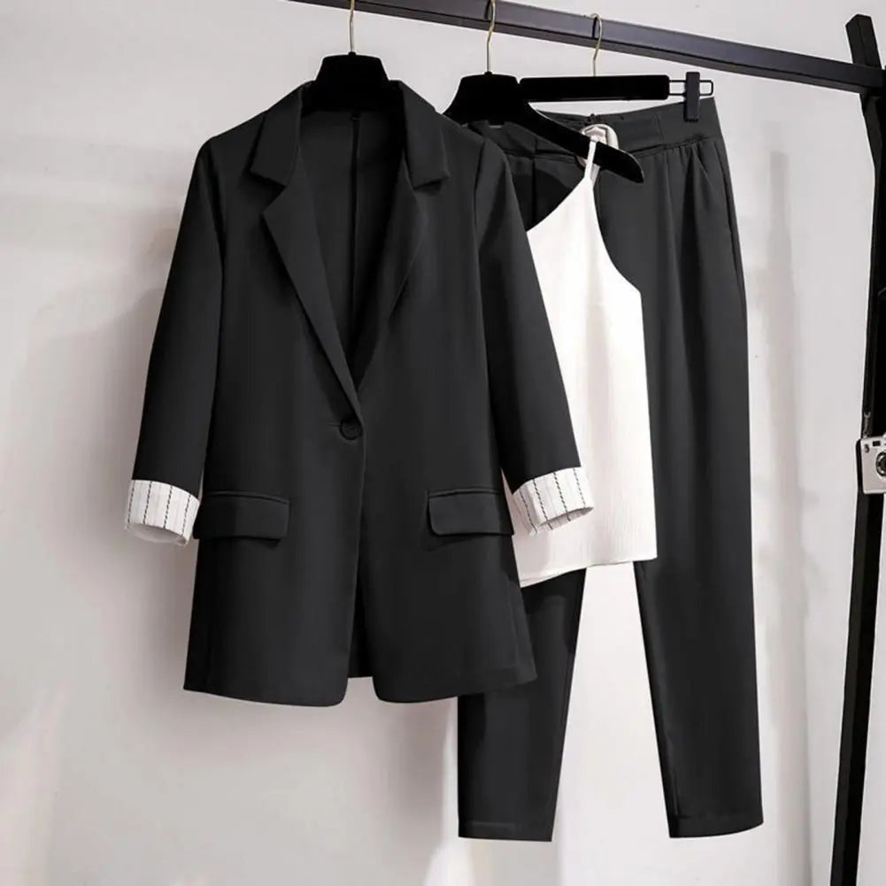 Women’s Chic Coordinated Blazer Pants And Top