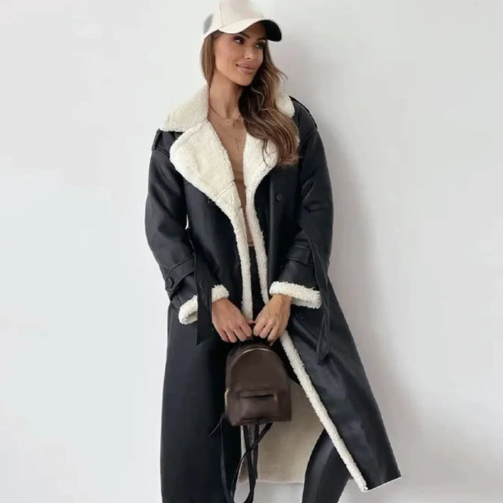 Mune | Long Classic Jacket with Fleece Lining and Teddy Collar