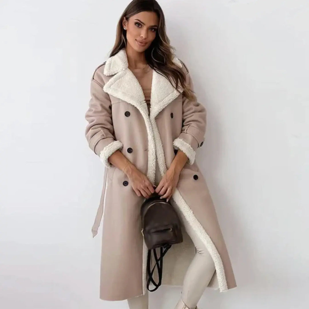Mune | Long Classic Jacket with Fleece Lining and Teddy Collar