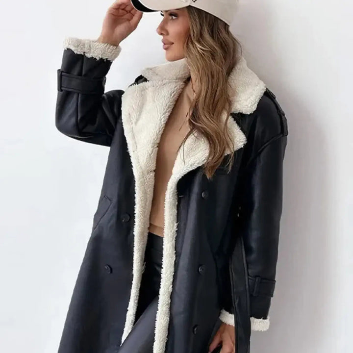 Mune | Long Classic Jacket with Fleece Lining and Teddy Collar