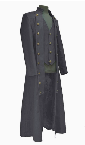 Men's fitted frock coat with integrated vest, adjustable waist lacing at the back, and double-row decorative buttons Mune Fashion