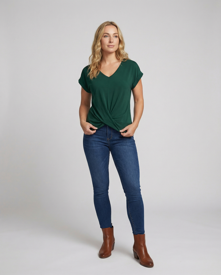 Elegant women's V neck blouse