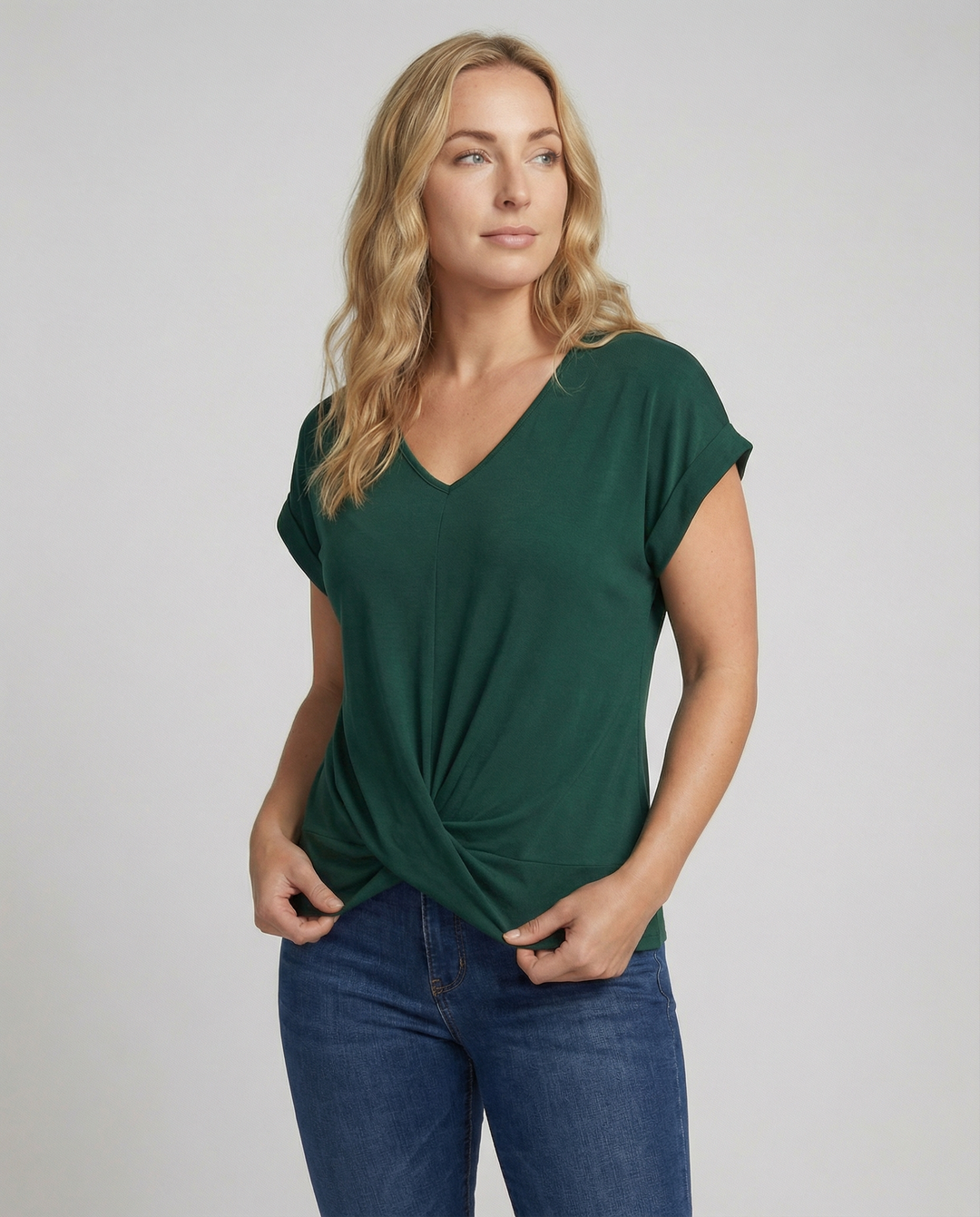 Elegant women's V neck blouse