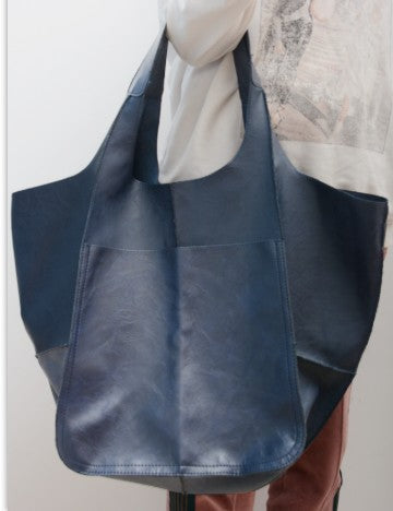 Mune | Simple Large Bag Soft Leather Large Capacity One Shoulder Portable Tote Bag