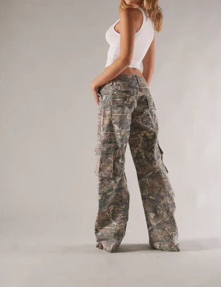 Mune | Low Rise Cargo Pants Brown Camo