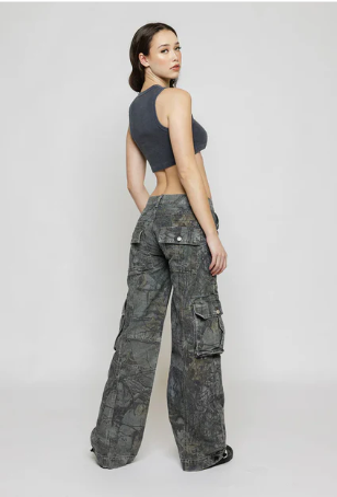 Mune | Low Rise Cargo Pants Brown Camo
