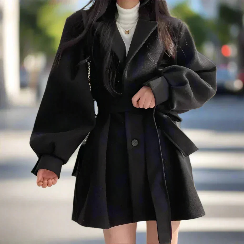 Mune | Long Women's Trench Coat with Belt - Timeless Elegance
