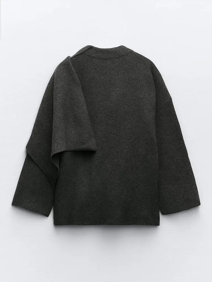 Mune | Knit Cape Coat with Scarf
