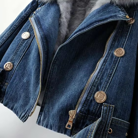 Mune | Denim Jacket with Faux Fur Collar