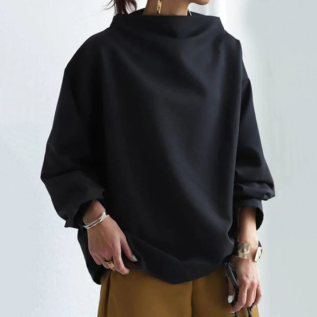 Women High-Neck Long Sleeve Top