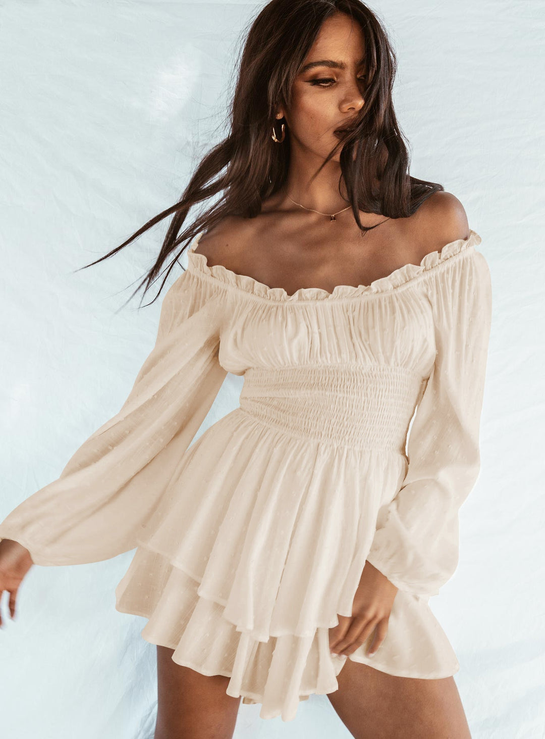 Mune | Dress with Ruffles Off the Shoulder
