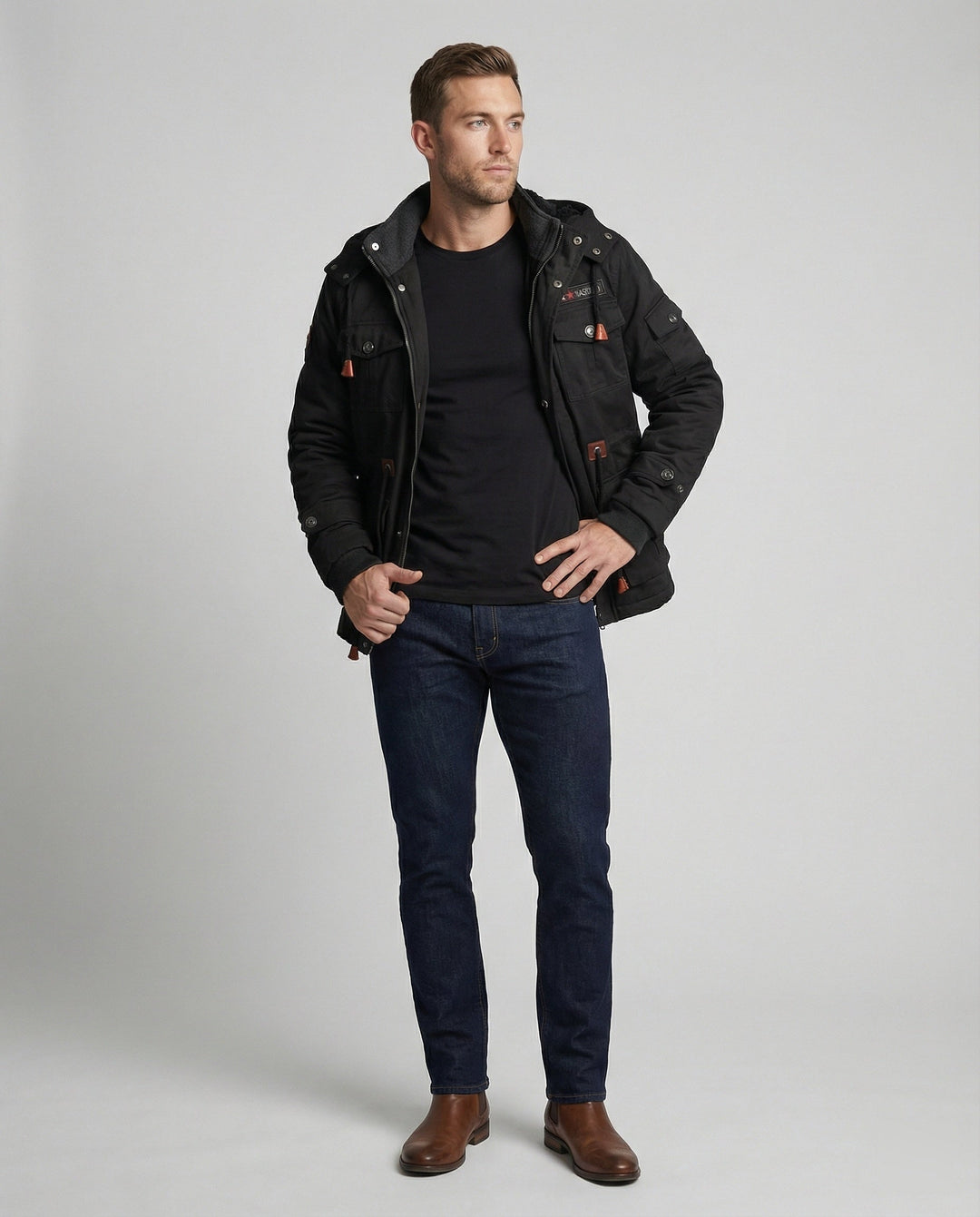 Men's winter jacket made of polyester with stylish design & warming lining | Mune Fashion