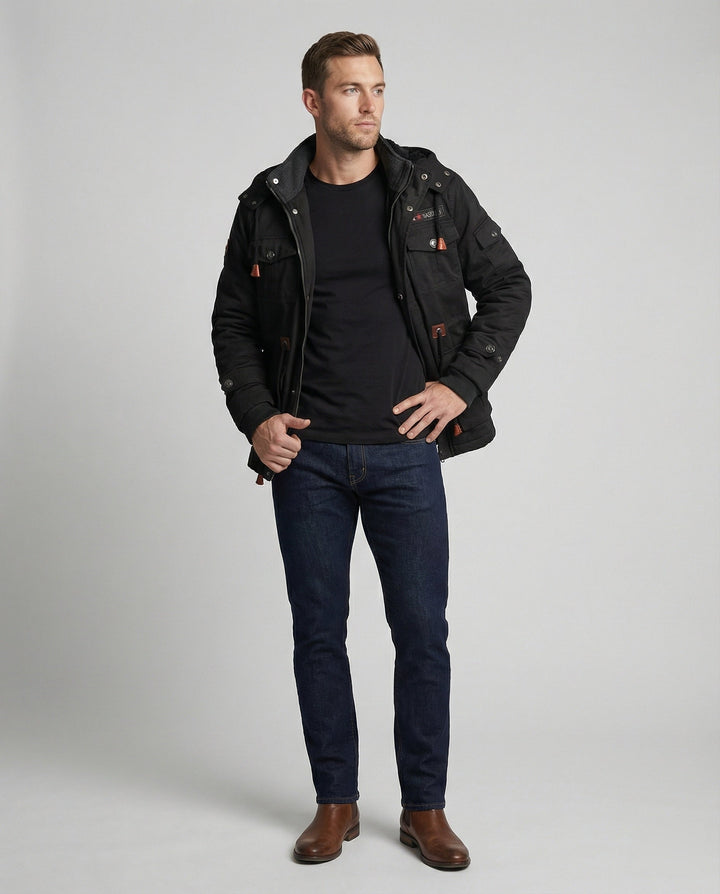 Men's winter jacket made of polyester with stylish design & warming lining | Mune Fashion