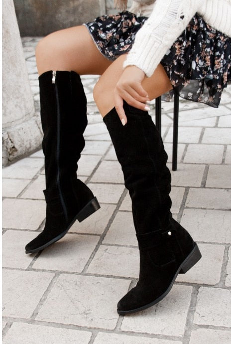 Mune | Robust and Comfortable Retro Knee-High Boots for Women