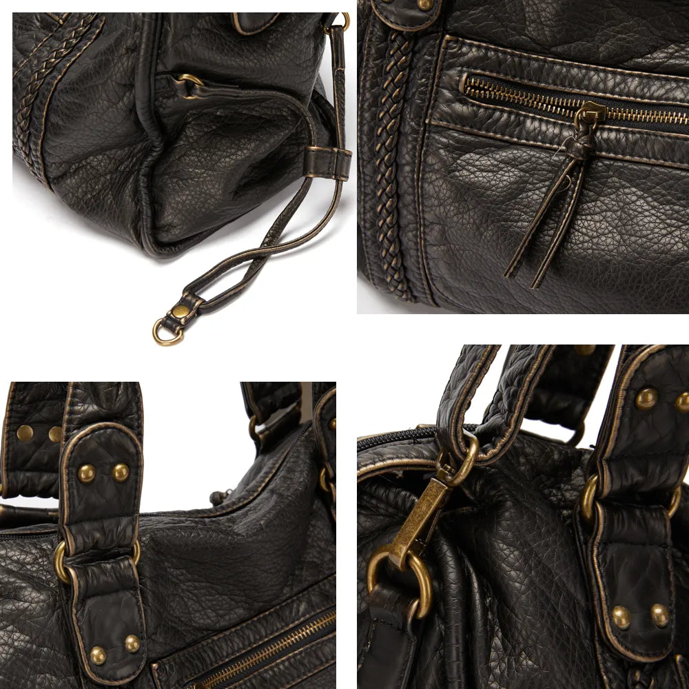 Mune | Obsidian Luxury Black Leather Handbag