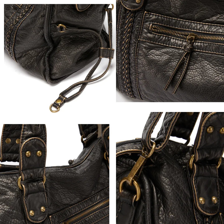 Mune | Obsidian Luxury Black Leather Handbag