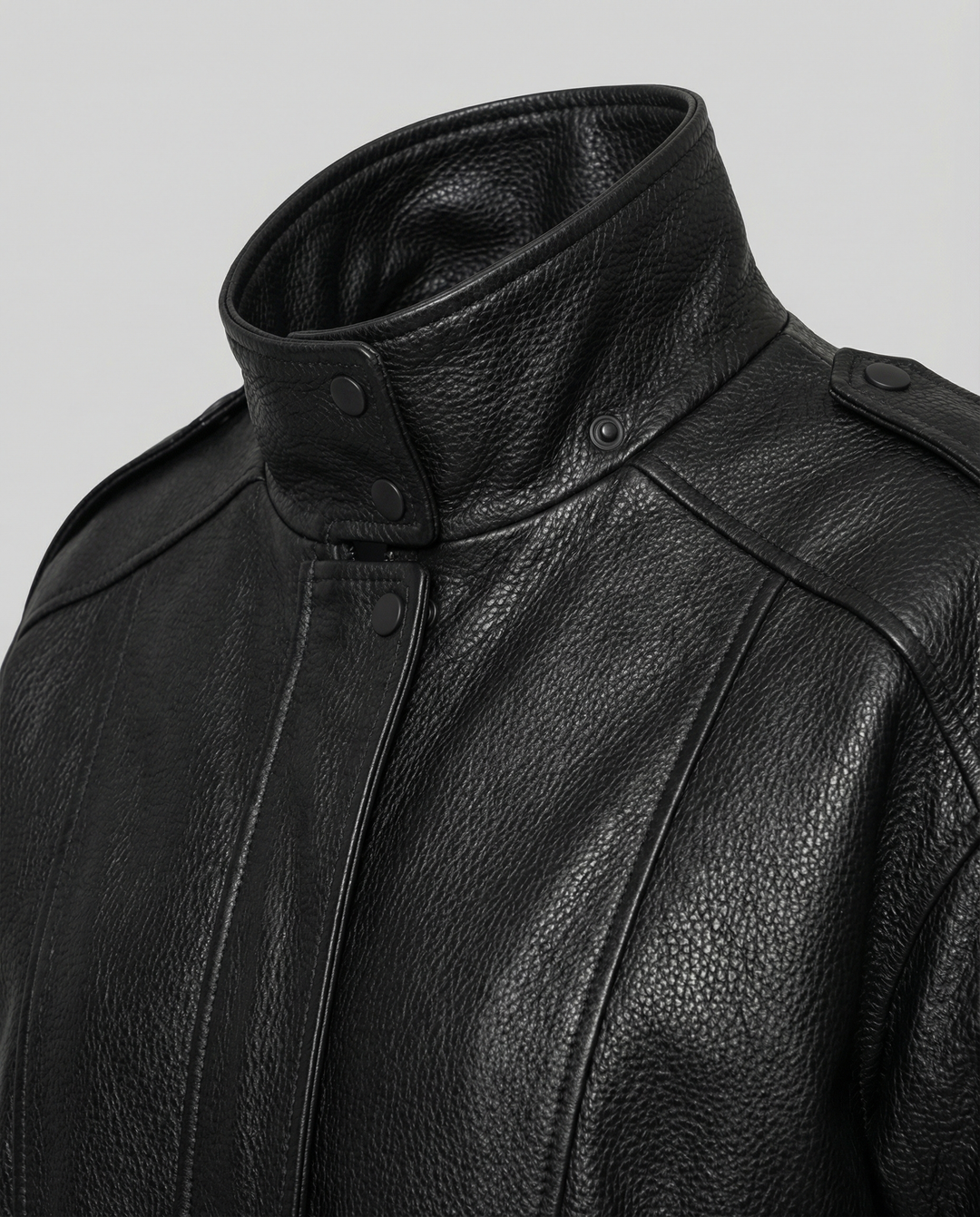 Asymmetrical women's leather jacket