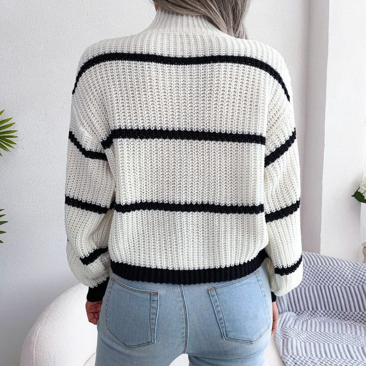 Mune | Casual Striped Lantern Sleeve Sweater