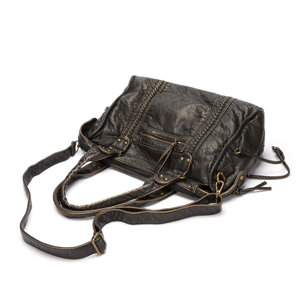 Mune | Obsidian Luxury Black Leather Handbag