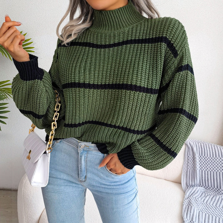 Mune | Casual Striped Lantern Sleeve Sweater
