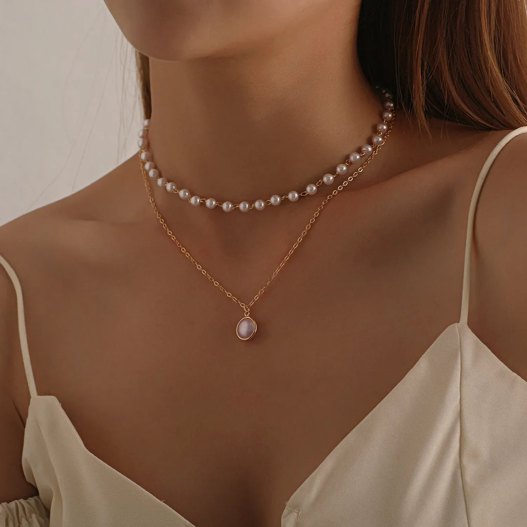 Mune | Pearl Choker Heart Necklace for Women