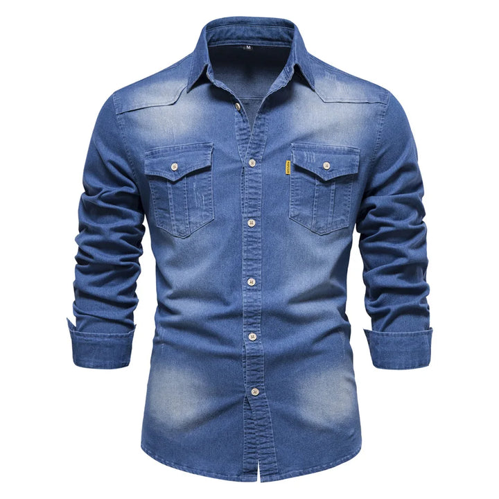 Men’s Denim Button-Up Shirt