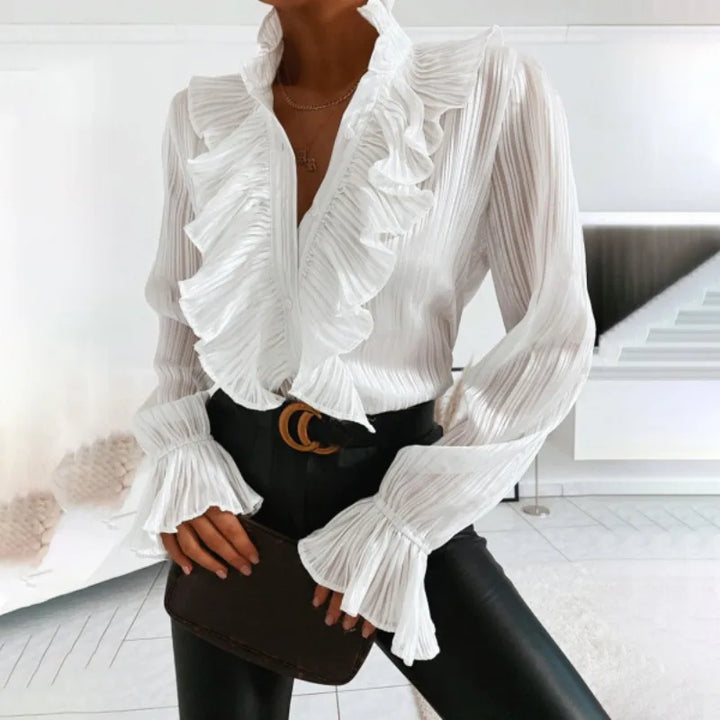 Mune | Gathered Blouse with Long Sleeves