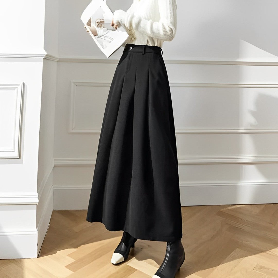 Mune | Skirt with high waist and pleats made of wool