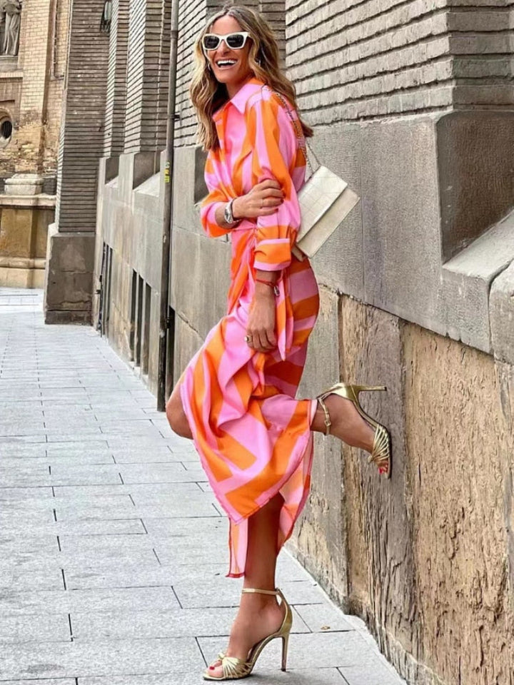 Long-sleeved maxi dress