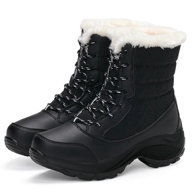Mune | Women's waterproof winter boots with platform and fur lining
