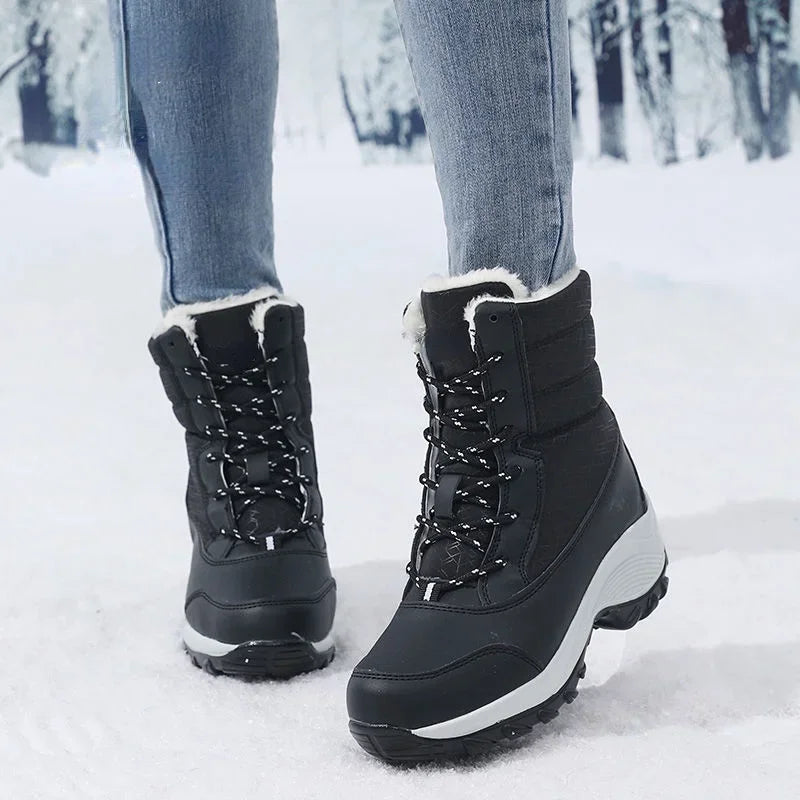 Mune | Women's waterproof winter boots with platform and fur lining