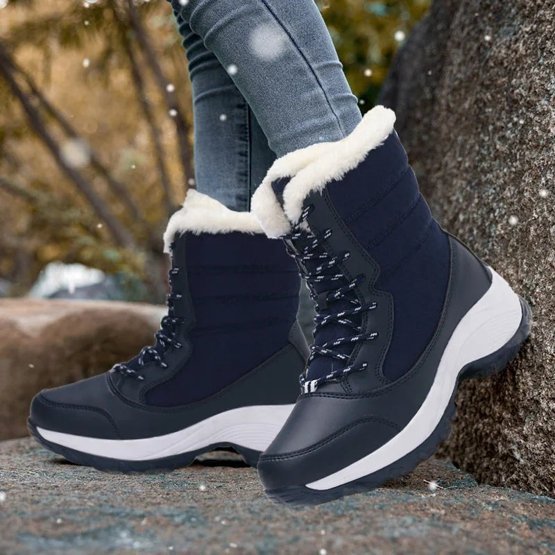 Mune | Women's waterproof winter boots with platform and fur lining