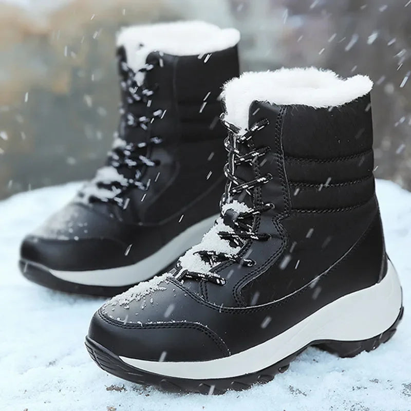 Mune | Women's waterproof winter boots with platform and fur lining