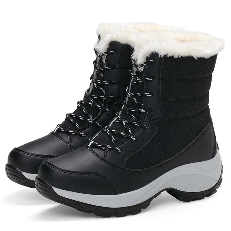 Mune | Women's waterproof winter boots with platform and fur lining