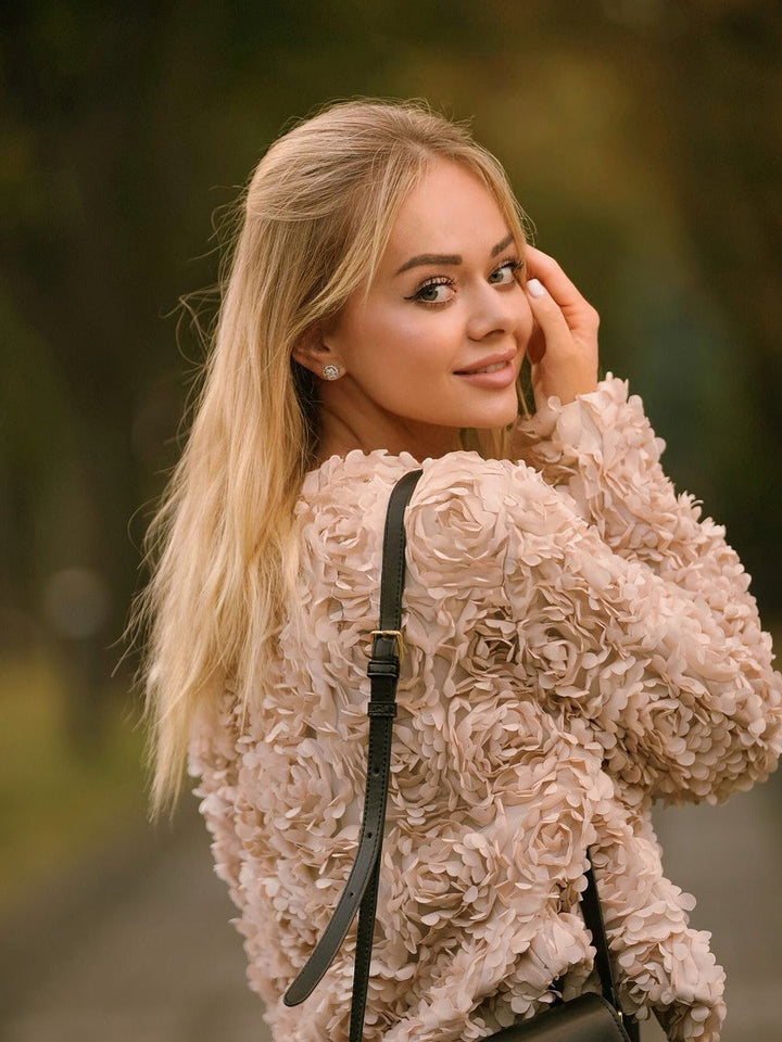 Mune | Textured Cropped Jacket with Long Sleeves