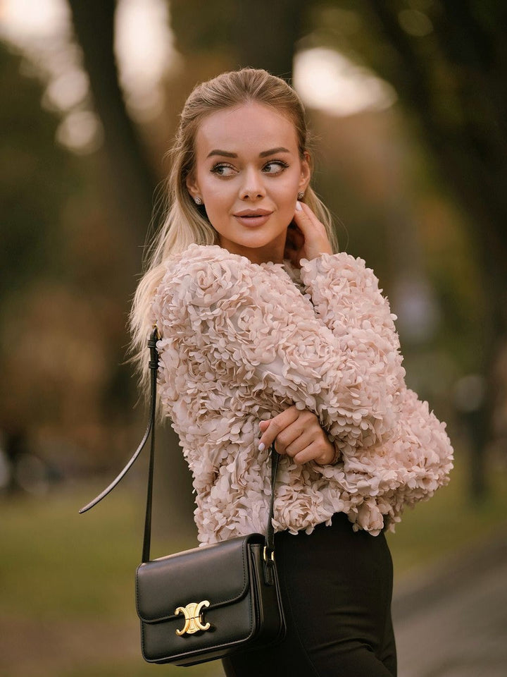 Mune | Textured Cropped Jacket with Long Sleeves