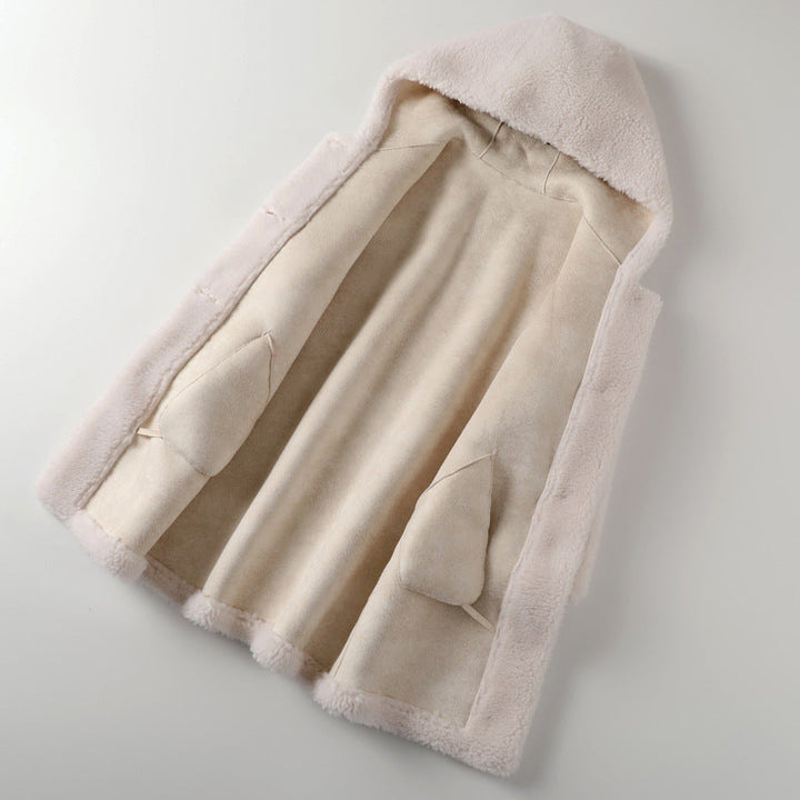 Mune | Warm Women's Teddy Jacket with Hood and Buttons