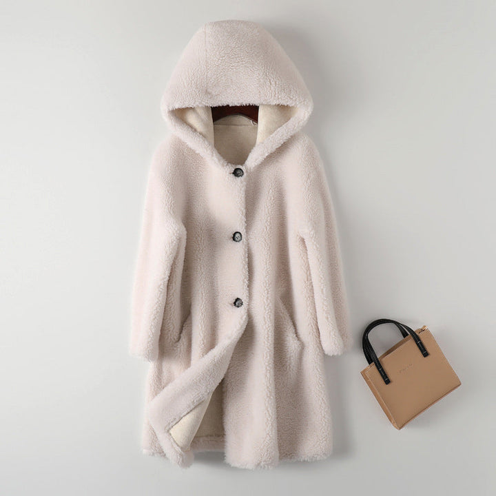 Mune | Warm Women's Teddy Jacket with Hood and Buttons