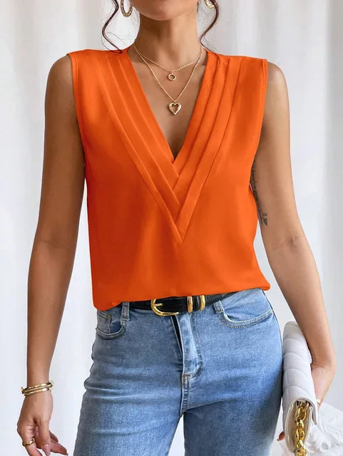 Elegant sleeveless blouse