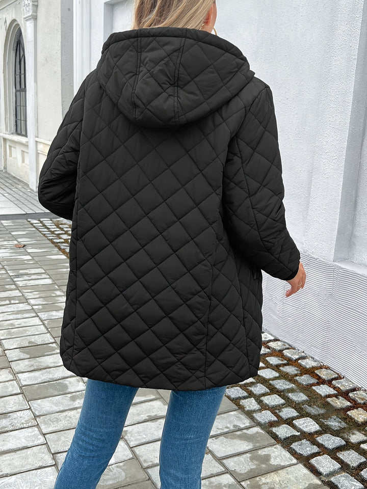 Mune | Women's Quilted Puffer Jacket with Zipper and Faux Fur Lining